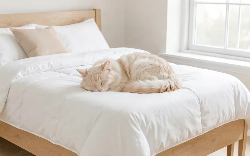 猫と暮らす人の羽毛布団ガイド|爪・毛・粗相への正しい対策