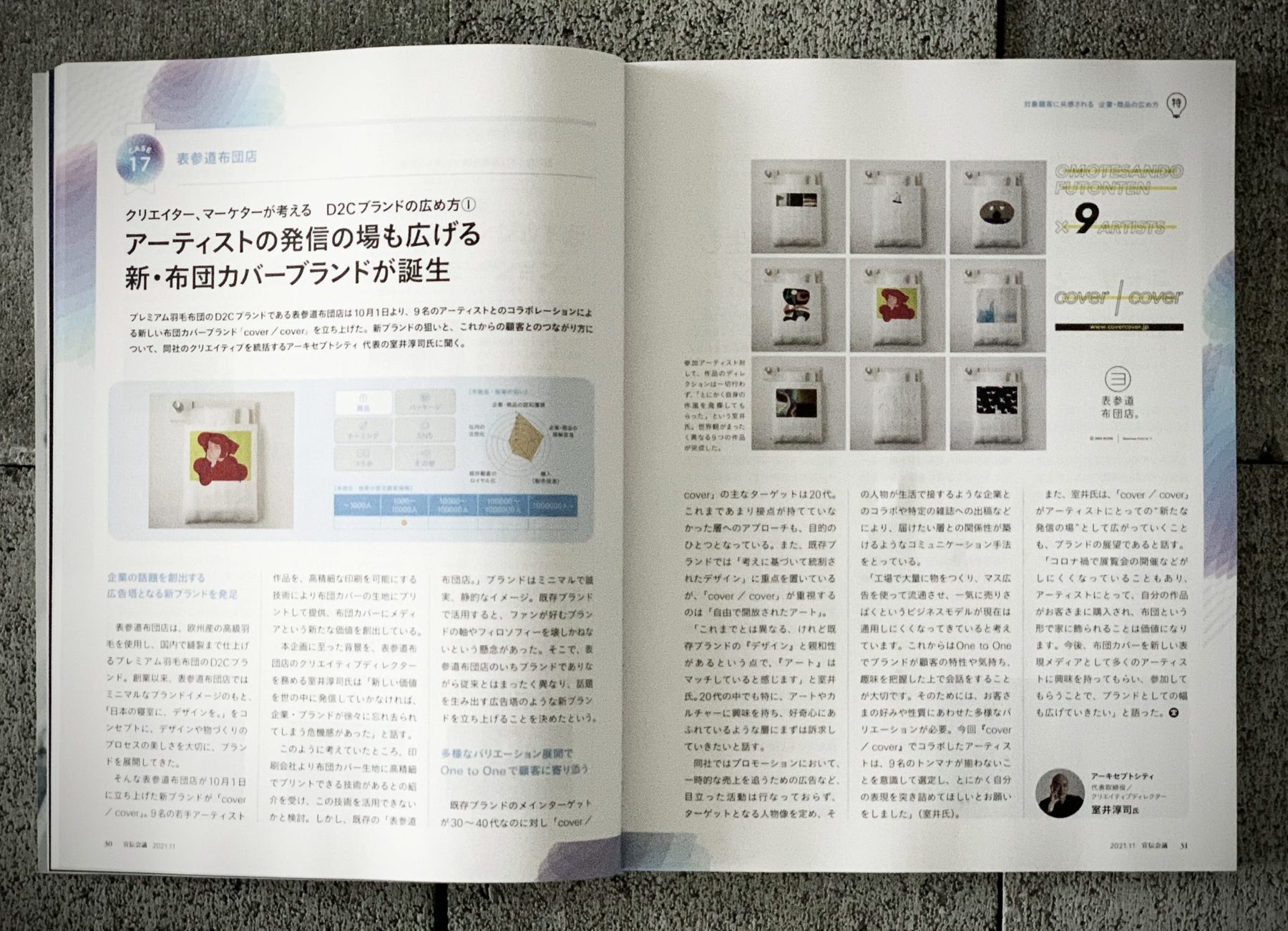 雑誌【宣伝会議】2021年11月号に「cover/cover」が掲載されました。